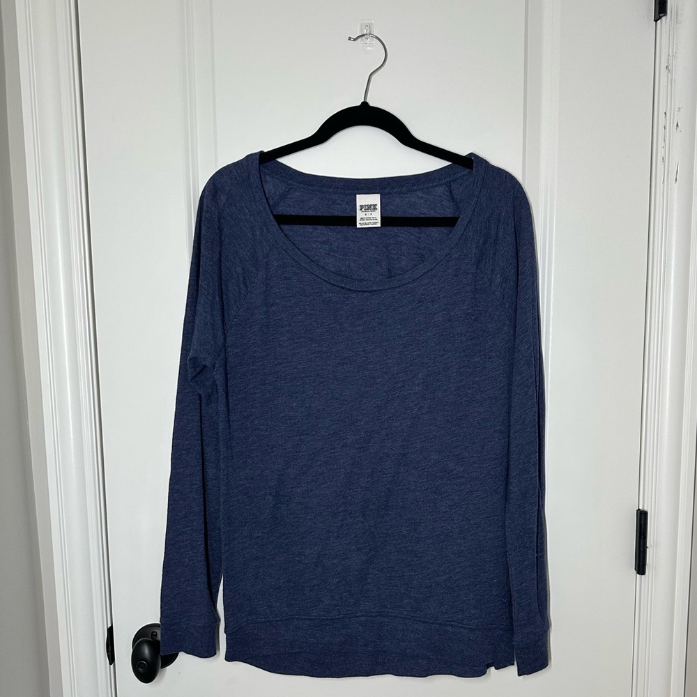 VS PINK Long Sleeve Tee Shirt | Navy Blue | Size Small | Lightweight Casual Top
